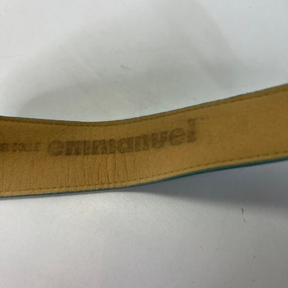Vintage 80s Emanuel Wide Silver Buckle Belt Size M main image 4